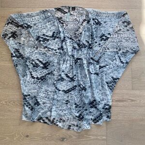 Wilster Snakeprint Sheer Shirt Size XS